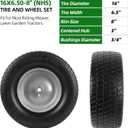 AR-PRO (2-Pack) 16x6.50-8 Flat Free Tire and Wheel, Solid Lawn Mower Tire with 3"-4.3" Centered Hub & 3/4" Bushings, Compatible with Riding Mower Graden Tractor