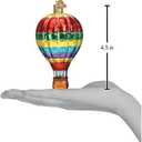 Old World Christmas Vibrant Hot Air Balloon Glass Blown Ornament for Christmas Tree, Handcrafted Holiday Decoration, Transportation Collection