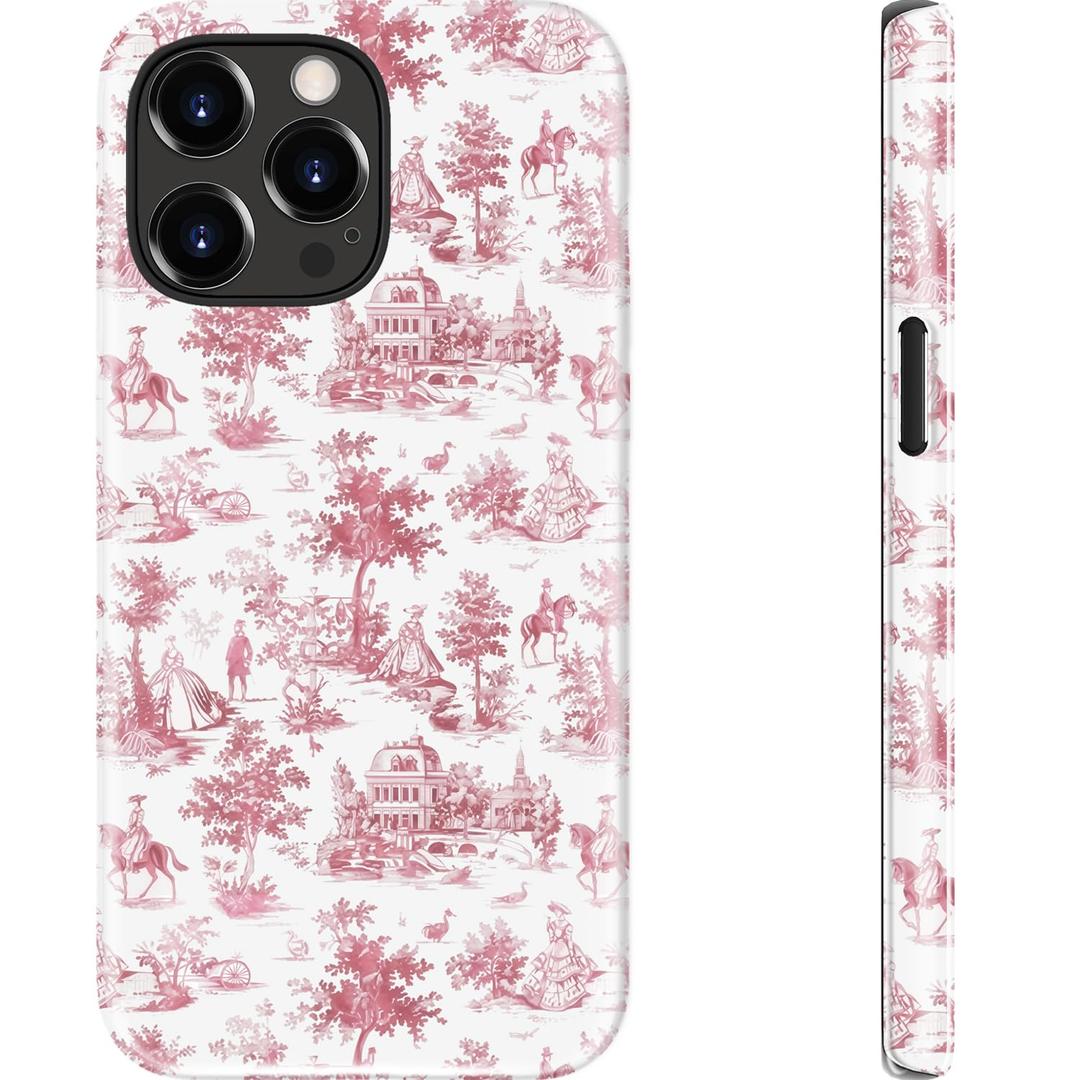 Goodon for iPhone 15 Pro Max Case - Wireless Charging - Dual-Layer Hard Shell & Silicone Cover - Protective Phone Case with Cute Wildflower Designs for Women - Vintage Floral Motif
