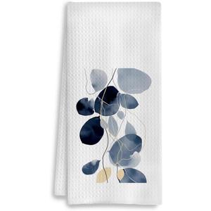 Abstract Boho Kitchen Towels - Navy Blue Boho Dish Towels for Kitchen, Mid Century Modern Decor, Modern Kitchen Decor, 16x24 Inch