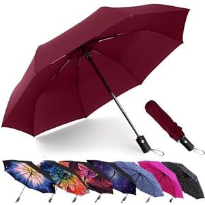 5 MRTLLOA 42/49 Inch Compact Windproof Travel Umbrella for Rain, Lightweight, Portable, Automatic, Strong, Waterproof Folding Umbrellas for Women, Men and Teenagers