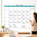 2 x Dry Erase Calendar for Wall - 38" x 58" Extra Large White Board Calendar, One Month Undated Blank Daily Planner, Reusable Laminated 30-Day Task Organizer for Office, Classroom, Home(No Creases), 38"Hx 58"W
