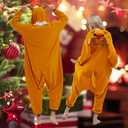 NEWCOSPLAY Unisex Adult Onesie Pajamas Animal One Piece Costume Cosplay Sleepwear (Large, Brown Reindeer)