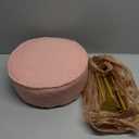 IBUYKE Teddy Velvet Round Footrest Stool Ottoman, Makeup Vanity Stool Side Table, Velvet Dressing Table Seat, Pouf Couch Stool, for Living Room Bedroom, Pink WBD009P, Without Storage