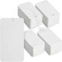 500-Pack Hang Tags with String Attached and Fasteners, Blank Writable Cardstock Paper Tags for Presents, Clothing, Shipping, Retail, Gift Bags, White (3.5x2 in)