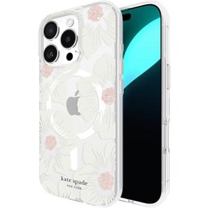 kate spade new york iPhone 16 Pro Case - Compatible with MagSafe - Designer Phone Case - Hollyhock Cream Floral