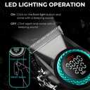 VGR 001 Professional Hair Clippers for Men, Cordless Barber Clippers for Hair Cutting, Carbon Steel Blade Hair Trimmers for Barbers, 9000RPM, LED Display, Black