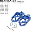 JFG RACING Dirt Bike Foot Pegs,Lengthen Dirtbike Footpegs CNC for YZ65 18-23/YZ85 02-23/ YZ125 97-23/YZ250 98-23/YZ250F WR250F 01-23/YZ450F WR450F 03-23/YZ125X 17-23/YZ250X YZ250FX YZ450FX WR426F-Blue