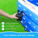 Sumbee Inflatable Swimming Pool for Kiddie Adults Kids, 120" X 72" X 22" Large Blow Up Pool for Family Backyard Outdoor Toddler,Big Rectangle Pools for Children Ages 4-8-12,Full-Sized,Blue