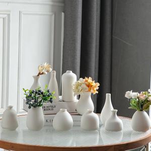 JOJUNO White Bud Vases, Small Ceramic Vase Set of 11, Mini Pottery Vases for Flowers, Decorative Pieces for Home Modern Decor, Boho Decor, Chic Accents for Living Room Dining Table Shelves