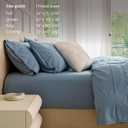 Double Stitch Cotton Tencel Fitted Sheet Queen - Crisp, Smooth & Cooling for Hot Sleepers, Hotel Collection Bedding, Queen Fitted Sheet Only, Deep Pocket up to 16", 60" x 80", Windward Blue