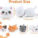 KMUYSL Cat Stuffed Animals Toys for Ages 0 1 2 3 4 5 6 7 8+ Years Old Kids - Mommy Cat with 4 Baby Kitty in Her Tummy, Idea Xmas Birthday Gifts for Baby, Toddler, Girls, Boys