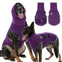 Meifsou Dog Anxiety Vest with Hood, Skin-Friendly Thunder Jacket for Dogs, All-in-One Dog Calming Shirt with Hood for Thunder, Fireworks, Separation - Keep Pet Calm Without Medicine, Purple, 2XL