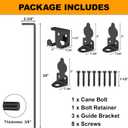 FMhotu 24" Cane Bolt Drop Rod for Gate, Heavy Duty Gate Latch for Wooden Fence Metal Gates, Gate Ground Stopper Hardware for Wood PVC Vinyl Metal Gates, 1 Pack