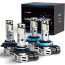 FRANXI 9005/HB3 H11/H8/H9/H16 Bulbs Combo Fog Lights, 32000LM Super Bright 6000K Cool White, 1:1 Design with Cooling Fan, Plug and Play, Pack of 4
