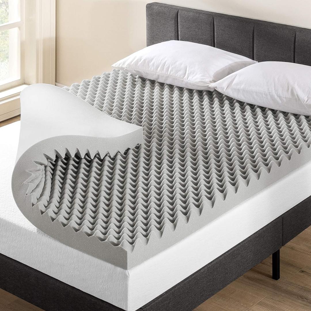 Best Price Mattress Mellow 4 Inch Egg Crate Memory Foam Mattress Topper with Infusion, Twin