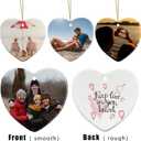 AMONE Sublimation Ceramic Ornaments - Bulk Ceramic Discs for Heat Press Printing - White Round Porcelain Ornament Personalized Xmas Tree Ornament (White-Heart -25PC)