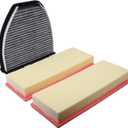 NewYall Engine Air Filter and Cabin Air Filter Kit for Mercedes C230 2.5L 2008-2009, C300 3.0L/3.5L 2008-2012, C350 3.5L 2008-2013, E350 3.5L/E550 5.5L 2010-2011, GLK350 3.5L 2010-2012
