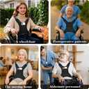 Wheelchair Harness for Adults Secure Seat Belt and Torso Support Vest for Elderly or Disabled, Adjustable Straps Prevent Sliding Provides Full Body StabilityBlack