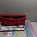 ZGME American Mahjong Set,166 White Tiles with Red Bag and Accessories,4 All-in-One Mahjong Racks with Pushers,Complete Western Mahjong Set