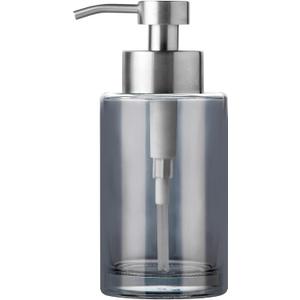 Enra Thick Glass Soap Dispenser with Stainless Steel Pump, 12oz Bathroom & Kitchen (Silver) (Silver/Liquid Type)