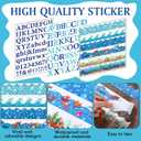 96 Pcs Science Fair Board Supplies 60 Trim Scalloped Poster Boards 24 Presentation Border Stickers 4 Self Adhesive Project Titles 8 Letter Sticker for Classroom Display(Ocean Style)