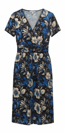 Berydress Sundresses for Women Beach Fashion Short Sleeve Square Neck Flowy Casual Short Smocked Summer Resort Dress with Pockets(M,6203-Navy Flo)