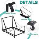 Sled Base Stack Chair Dolly for Stackable Chairs Heavy Duty Black Chair Base with Wheels Powder Coated Steel Frame for Party Event, Hotel