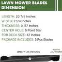 138971 Mower Blades for Craftsman LT1000 LT2000 T110 YT3000 42'' Deck Cut Zero Turn Riding for Husqvarna YTH22V42 YTH18542 YTA18542 YTH1542XP Poulan 138498 532127843 Medium Blade 2 Pack