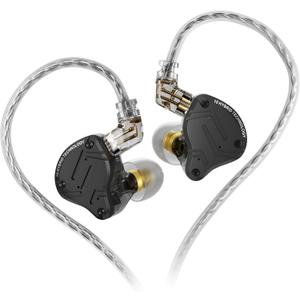 KZ ZS10 PRO X in Ear Monitor,4BA+1DD 5 Drivers IEM Earphones HiFi in Ear Headphones with Alloy Faceplace Detachable Cable for Gaming Audiophile Musician DJ Stage Wired Earbuds(Matte Black,Without Mic)