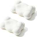 Cloud Pillow 2 Pack, Ergonomic Memory Foam Cervical Pillow, Adjustable Dual Height Neck Support, Breathable Washable Cover, for Side, Back, Stomach Sleepers, White (Cool 2PC)