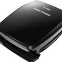 George Foreman GR340FB Classic Plate Electric Indoor Grill and Panini Press, 4-Servings, Black