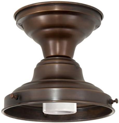 B&P Lamp Wired School House Fixture, Bronze Finish, 6 Inch Fitter