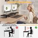 Computer Monitor Stands, Wood & Acrylic Computer Monitor Stand, Desk Monitor Stand Underneath Storage For Office, Home, School Supplies, 31.5" L (Black)