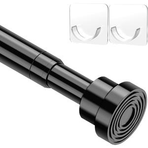 MOEROTER Tension Curtain Rod Adjustable 33 to 56 inch Small Spring Tension Curtain Rod No Drilling, Closet Rod for Windows, Door, Wardrobe, Black