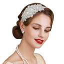 SWEETV Rhinestone Flapper Headband-Elastic 1920s Headpiece, Great Gatsby Hair Accessories for Women (Silver)