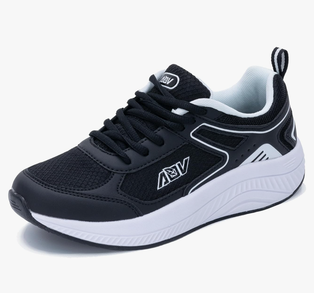 AOV Womens Walking Shoes with Arch Support Plantar Fasciitis Sneakers Orthotic Tennis for Foot Heel Pain Relief (9.5)