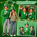 Shihanee 9 Pcs Leprechaun Costume Adult Men St. Patrick's Day Outfit Suit Hat Beard Bow Tie Brooch Socks Shoes Buckle Pot (Green, M)