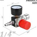 Air Compressor Pressure Regulator with Dial Indicator, 0-175 PSI Air Gauge for Air Compressor and Air Tools (4-way valve)