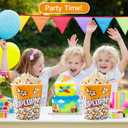 Plastic Popcorn Containers Retro Style Reusable Popcorn Buckets for Movie Night 7.1x7.1x5.1 - 4 Pack