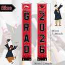 6 x OHOME Graduation Decorations 2026 - Red Congrats Grad Porch Banner for Graduation Party Decorations - Class of 2026 - Party Favors Supplies Backdrop Yard Signs Decor