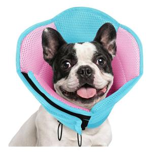 AOFITEE Dog Cone - Soft Cone for Dogs to Stop Licking After Surgery, Foldable Small Dog Cone Collar, Adjustable Cones for Dogs for Wound Healing, Elizabethan Pet E-Collar, Blue Pink, Small