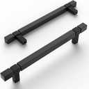 Amerdeco 10 Pack Matte Black Kitchen Cabinet Pulls 5 Inch Hole Centers Cabinet Hardware Kitchen Handles for Cabinets Cupboard Handles Drawer Pulls T Bar ZH0021