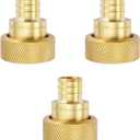 3 Pack Pure-Flow & Lead-Free Polly Alloy Brass Pex Crimp Supply Adapter, 3/4 Inch With 1 Copper Ring Crimp For Supply Line