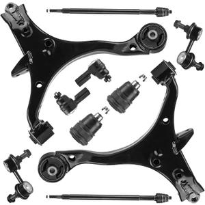 Front Lower Control Arm for EL & Civic 2001-2005, Ball Joint + Inner & Outer Tie Rod Ends, Left & Right, Suspension Kit K640287 K640288 K90332 K90454 K90455 ES3581 EV469