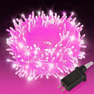 200 LED Pink Fairy Lights, 66ft Plug-in Decorative String Lights with 8 Modes for Indoor Outdoor Bedroom Wall Tree Patio Wedding Party (Pink, 200 LED 66ft)