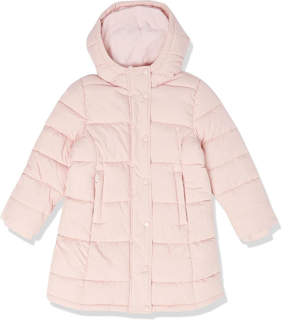 Amazon Essentials Girls and Toddlers' Long Heavyweight Hooded Puffer Jacket (X-Large, Light Mauve)