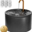 DOOOB Ceramic Cat Water Fountain, 2.1L/71oz Ceramic Cat Fountain, Automatic Ceramic Water Fountain for Cats, Pet Water Fountain with Ultra-Quiet Pump and 3 Filters & 3 Sponges (Black)