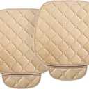 Seat Cover 2 Pack Universal Front Seat Protector, Soft Comfort Car Interior Accessories for Most Vehicles, SUVs and More (Beige)