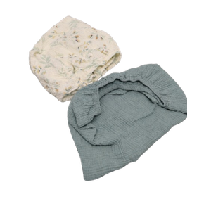 Konssy Muslin Crib Sheets 2 PCS, 100% Cotton Baby Crib Sheets for Standard Crib Mattress (28"x 52"), Soft and Breathable for Boys, Girls, Sage